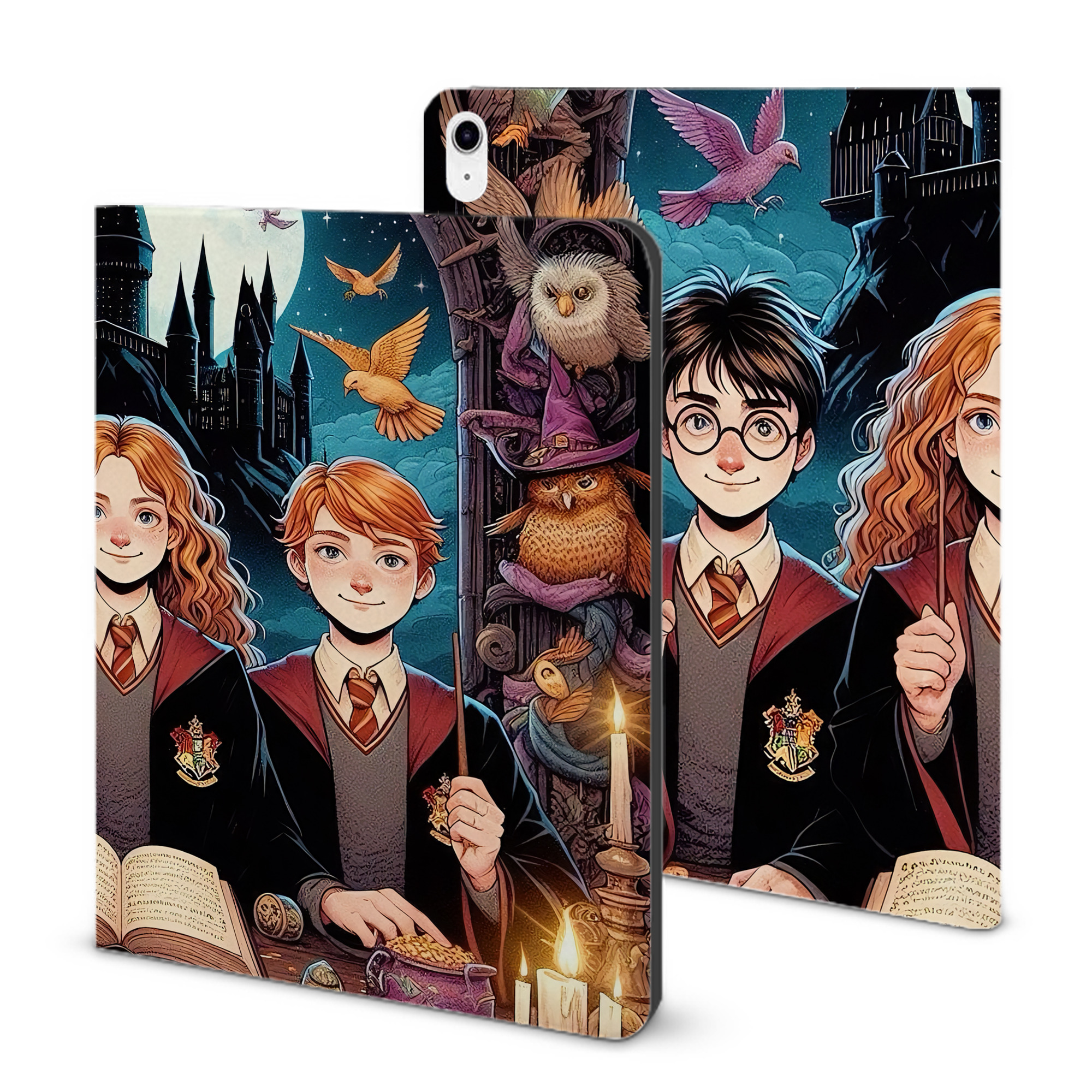 （画像用） Harry Potter ハリー・ポッターシリーズ IPad ケース ブック型 PUレザー TPU 耐衝撃 軽量 薄型 ペン収納なし 全面保護 IPad 各モデル対応